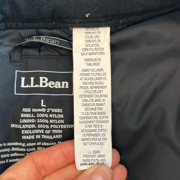 LL Bean Snow Pants Men’s Large Ski Snowboard Waterproof Black Ankle Zip Winter - Picture 9 of 9